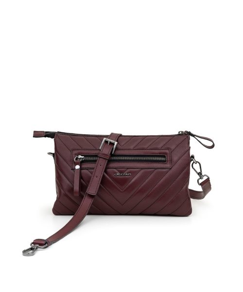 Bolsa Tiracolo Matelassê Com Divisórias | CR-11231 - Burgundy