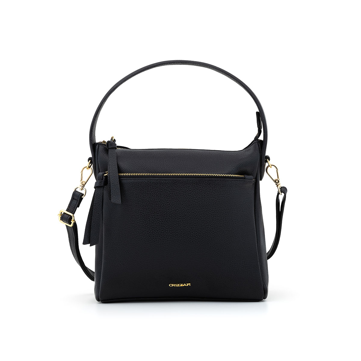 bolsa-de-couro-preto-hobo -bolso externo-cr-632 frente-crizzapi