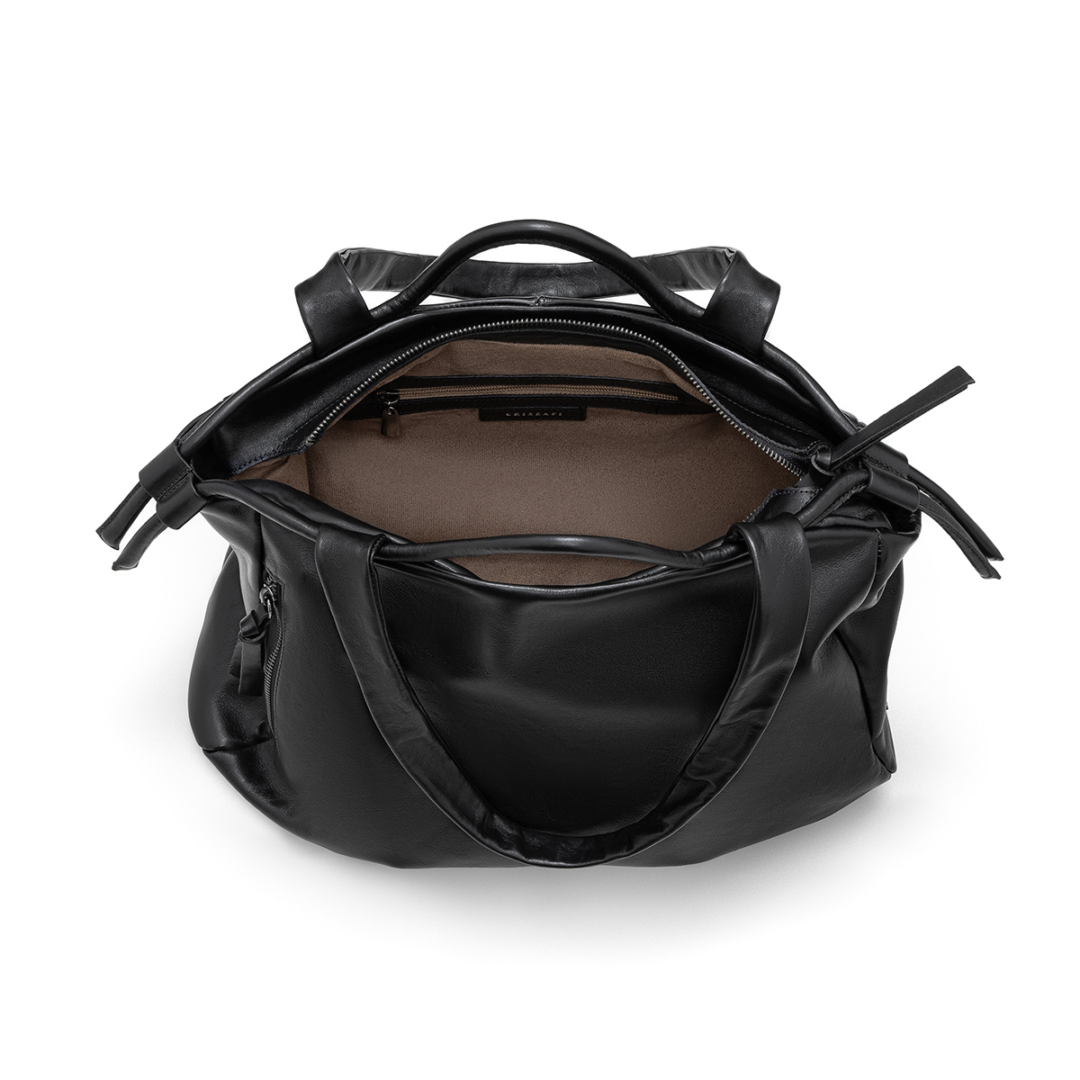 bolsa-de-couro-feminina-alça ombro-preta-parte interna- crizzapi