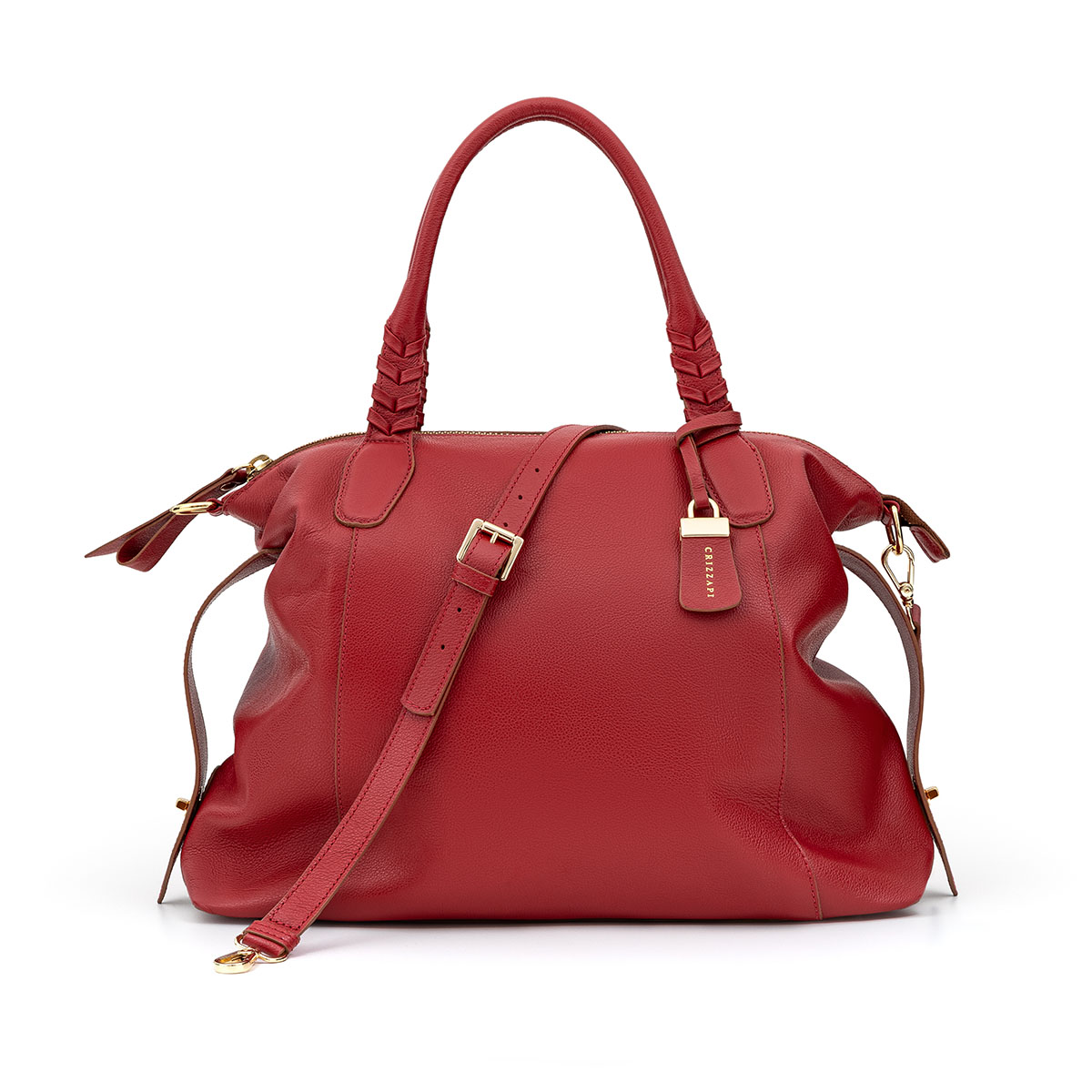 bolsa-de-couro-cor vermelho -alça ombro-tote bag-cr-1132-crizzapi