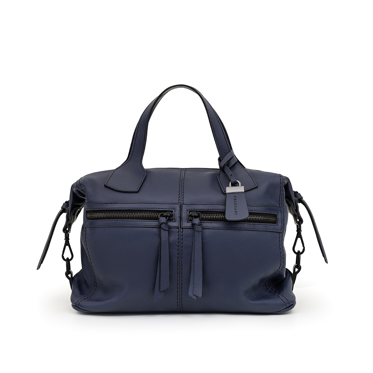 bolsa-feminina-de-couro-alça-ombro-marinho-ziper-externo-cr-11241