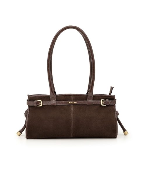 Bolsa Baguete em Couro Camurça | CR-11365 - Café