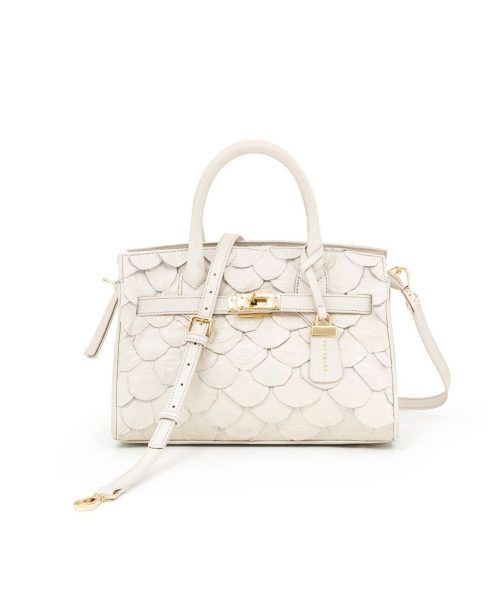 Bolsa em Couro de Pirarucu | CR-11377 - Off White