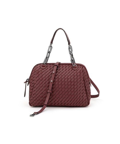 Bolsa Tiracolo Tressê Manual De Couro Legítimo | CR-833 - Burgundy