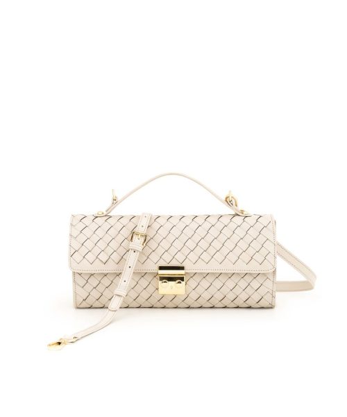 Bolsa Clutch em Couro Tressê | CR-11382 - Marfim