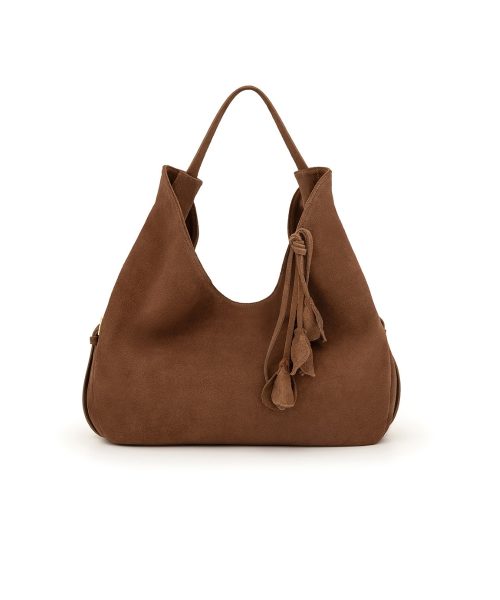 Bolsa Hobo em Couro Camurça | CR-11378 - Marrom